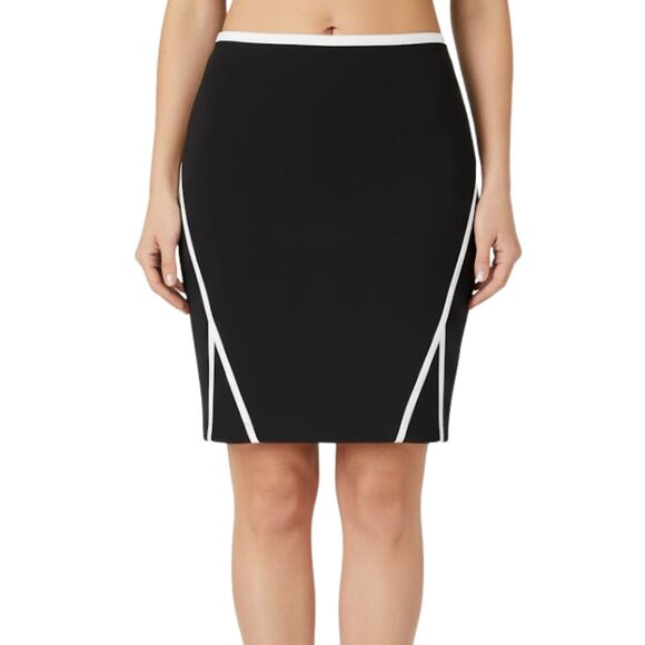 Cartise Black White Pencil Skirt Sheath Mini Slit Canada Designer Boutique Sz. 4 - Picture 1 of 12